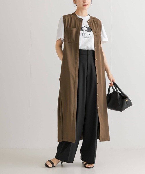 URBAN RESEARCH（アーバンリサーチ）の「サイドベルトツイルジレワンピース（ワンピース・レディース・モカ/ブルー系その他・FREE）」の17枚目の写真