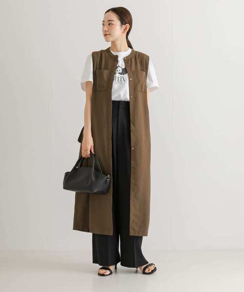 URBAN RESEARCH（アーバンリサーチ）の「サイドベルトツイルジレワンピース（ワンピース・レディース・モカ/ブルー系その他・FREE）」の14枚目の写真