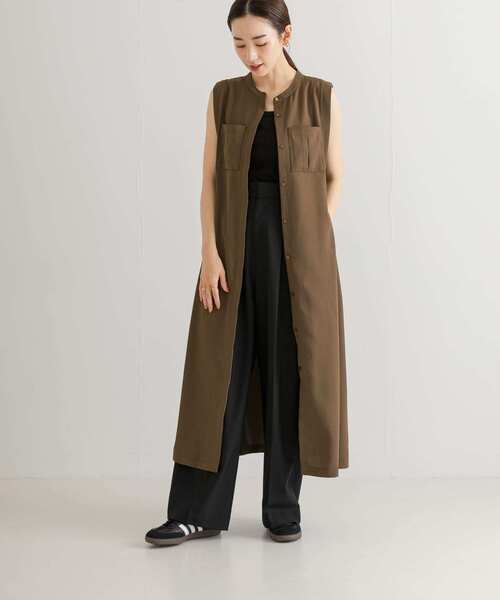 URBAN RESEARCH（アーバンリサーチ）の「サイドベルトツイルジレワンピース（ワンピース・レディース・モカ/ブルー系その他・FREE）」の11枚目の写真