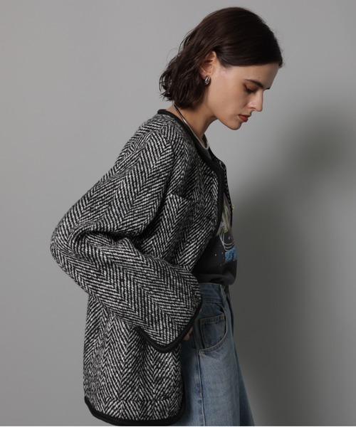 cadune ツイード　ジャコット　ジャケット　38 CADUNE（カデュネ）の「ツィードジャコット（その他アウター