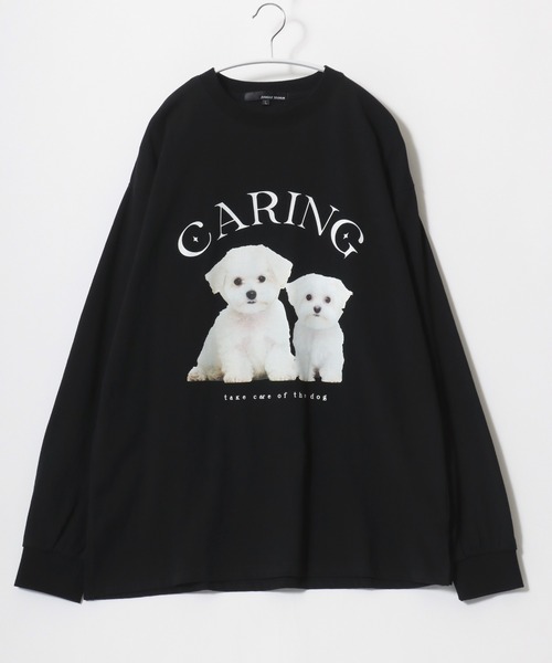 tシャツ ミルクフェド MILKFED PINK PAWS LS TEE レディース 犬 猫 いぬ ねこ トップス カットソー 黒 ロンティ 長袖 MILKFED. tシャツ ミルクフェド MILKFED PINK PAWS LS TEE