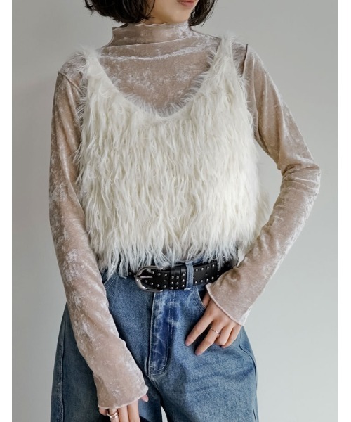 セール】[累計販売枚数10,000枚突破！]シャギーフリンジニット