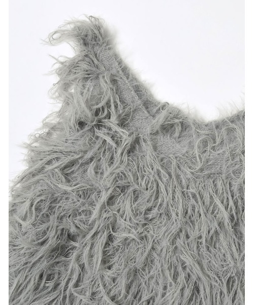 Re:EDIT（リエディ）の「[累計販売枚数10,000枚突破！]シャギーフリンジニットキャミソール（キャミソール・レディース・ピンク/グレー/ブラック/アイボリー/ラベンダー・MEDIUM/LARGE）」の7枚目の写真