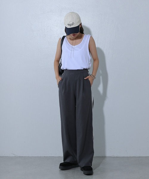 COLONY 2139（コロニートゥーワンスリーナイン）の「ドライストレッチイージーラインパンツ（その他パンツ・レディース・グレー/ブラック・FREE）」の7枚目の写真