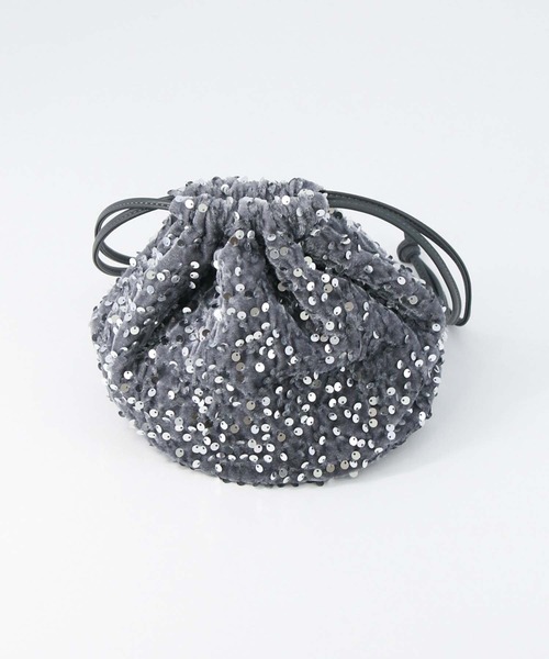 Gready Brilliant（グレディブリリアン）の「スパンコール巾着（ハンドバッグ・レディース・ブラック/グレー・FREE）」の11枚目の写真