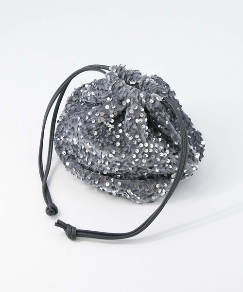 Gready Brilliant（グレディブリリアン）の「スパンコール巾着（ハンドバッグ・レディース・ブラック/グレー・FREE）」の8枚目の写真