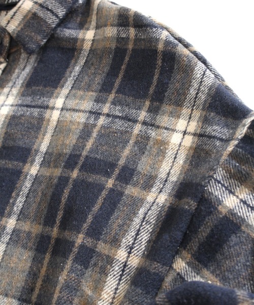 SpRay（スプレイ）の「フェイクウールチェックシャツ（シャツ/ブラウス・レディース・ホワイト/ブラウン/グレー/ネイビー/アイボリー・FREE）」の14枚目の写真