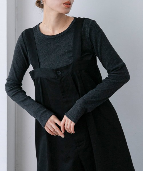 URBAN RESEARCH Sonny Label（アーバンリサーチサニーレーベル）の「『UR TECH』蓄熱ベーシックロングTシャツ（Tシャツ/カットソー・レディース・チャコールグレー/ブラウン/オフホワイト・FREE）」の3枚目の写真