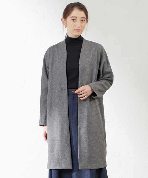 amaca（アマカ）の「ミルドジャージーコーディガン（カーディガン/ボレロ・レディース・ダークネイビー/グレー系その他・38）」の2枚目の写真