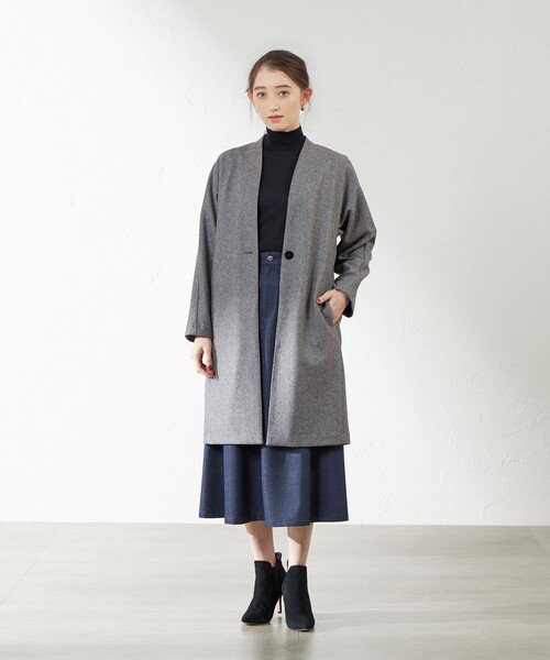 amaca（アマカ）の「ミルドジャージーコーディガン（カーディガン/ボレロ・レディース・ダークネイビー/グレー系その他・38）」の3枚目の写真