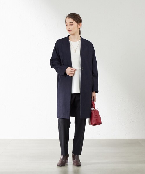 amaca（アマカ）の「ミルドジャージーコーディガン（カーディガン/ボレロ・レディース・ダークネイビー/グレー系その他・38）」の4枚目の写真