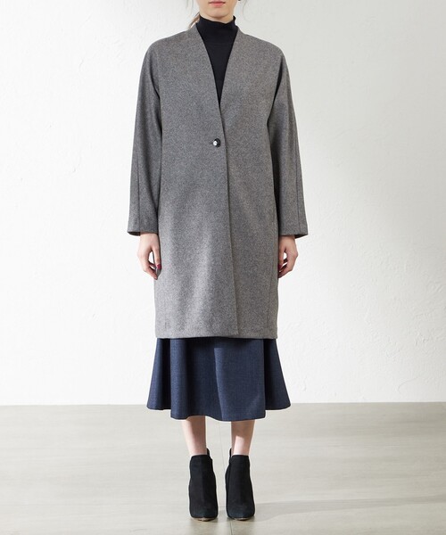 amaca（アマカ）の「ミルドジャージーコーディガン（カーディガン/ボレロ・レディース・ダークネイビー/グレー系その他・38）」の5枚目の写真