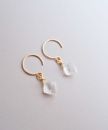 SARINOHANA/ダイヤカット天然石ピアス/14金ゴールドフィルド