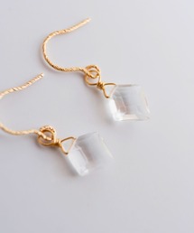 SARINOHANA/ダイヤカット天然石ピアス/14金ゴールドフィルド