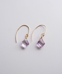 SARINOHANA/ダイヤカット天然石ピアス/14金ゴールドフィルド