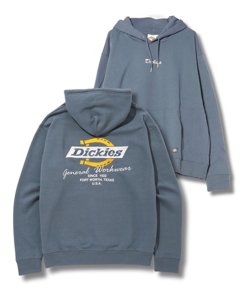 Dickies（ディッキーズ）の「【別注限定展開】Dickies 裏起毛 ロゴ刺繍/プリント プルオーバーパーカー（パーカー・メンズ・ライトグレー/ブラック/ブルーグリーン/ホワイト/ブラック系1/ブラウン/ブルー系1/アッシュ・M/XXL/XL/L）」の8枚目の写真