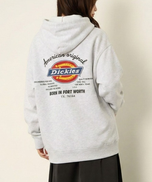 Dickies（ディッキーズ）の「【別注限定展開】Dickies 裏起毛 ロゴ刺繍/プリント プルオーバーパーカー（パーカー・メンズ・ライトグレー/ブラック/ブルーグリーン/ホワイト/ブラック系1/ブラウン/ブルー系1/アッシュ・M/XXL/XL/L）」の9枚目の写真
