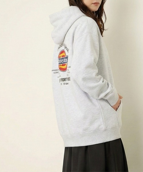 Dickies（ディッキーズ）の「【別注限定展開】Dickies 裏起毛 ロゴ刺繍/プリント プルオーバーパーカー（パーカー・メンズ・ライトグレー/ブラック/ブルーグリーン/ホワイト/ブラック系1/ブラウン/ブルー系1/アッシュ・M/XXL/XL/L）」の11枚目の写真