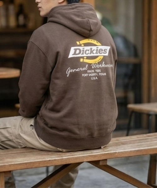 Dickies(ディッキーズ)の「【別注限定展開】Dickies 裏起毛 ロゴ刺繍/プリント プルオーバーパーカー(パーカー・メンズ・ライトグレー/ブラック/ブルーグリーン/ホワイト/ブラック系1/ブラウン/ブルー系1/アッシュ・M/XXL/XL/L)」の21枚目の写真