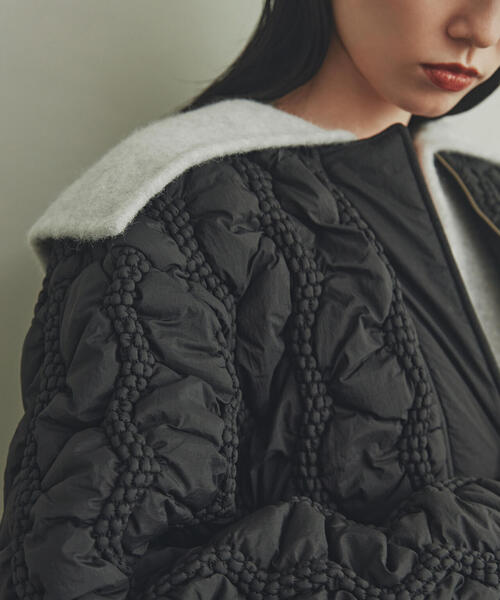 N.（N. Natural Beauty Basic）（エヌエヌナチュラルビューティーベーシック）の「◆キルティングジャケット（ナイロンジャケット・レディース・オフホワイト/ブラック・MEDIUM）」の21枚目の写真