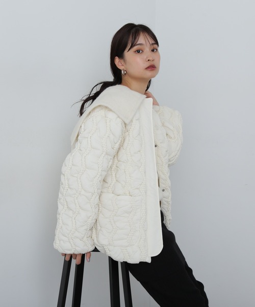 N.（N. Natural Beauty Basic）（エヌエヌナチュラルビューティーベーシック）の「◆キルティングジャケット（ナイロンジャケット・レディース・オフホワイト/ブラック・MEDIUM）」の18枚目の写真