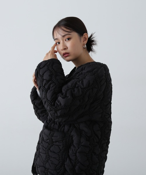 N.（N. Natural Beauty Basic）（エヌエヌナチュラルビューティーベーシック）の「◆キルティングジャケット（ナイロンジャケット・レディース・オフホワイト/ブラック・MEDIUM）」の7枚目の写真