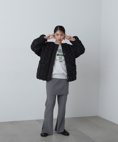 N.（N. Natural Beauty Basic）（エヌエヌナチュラルビューティーベーシック）の「◆キルティングジャケット（ナイロンジャケット・レディース・オフホワイト/ブラック・MEDIUM）」の9枚目の写真