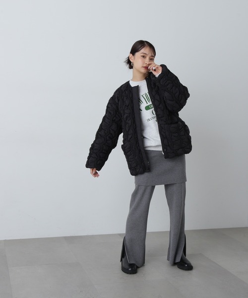 N.（N. Natural Beauty Basic）（エヌエヌナチュラルビューティーベーシック）の「◆キルティングジャケット（ナイロンジャケット・レディース・オフホワイト/ブラック・MEDIUM）」の11枚目の写真