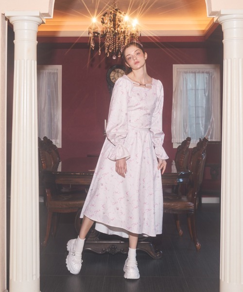 BLUMARINE ブルマリン シルク　スカート パープル　フラワー　リボン BLUMARINE ブルマリン シルク スカート パープル フラワー