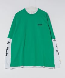 (What it isNt)ART BY MARKGONZALES | 【(What it isNt) ART BY MARK GONZALES/ワットイットイズント マークゴンザレス】バック&アームプリント リアルレイヤード ロングスリーブTシャツ 半袖T&ロンT 2点セット(Tシャツ/カットソー)