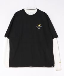 【(What it isNt) ART BY MARK GONZALES/ワットイットイズント マークゴンザレス】バック&アームプリント リアルレイヤード ロングスリーブTシャツ 半袖T&ロンT 2点セット