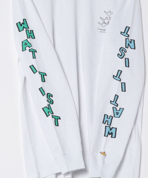 (What it isNt)ART BY MARKGONZALES(ワットイットイズント)の「【(What it isNt) ART BY MARK GONZALES/ワットイットイズント マークゴンザレス】バック&アームプリント リアルレイヤード ロングスリーブTシャツ 半袖T&ロンT 2点セット(Tシャツ/カットソー・メンズ・ブラック系その他/グレー系その他/パープル系その他2/グリーン系その他/グレー系その他2/ブラック系その他2・MEDIUM/X-LARGE/LARGE)」の9枚目の写真