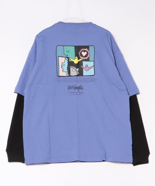(What it isNt)ART BY MARKGONZALES(ワットイットイズント)の「【(What it isNt) ART BY MARK GONZALES/ワットイットイズント マークゴンザレス】バック&アームプリント リアルレイヤード ロングスリーブTシャツ 半袖T&ロンT 2点セット(Tシャツ/カットソー・メンズ・ブラック系その他/グレー系その他/パープル系その他2/グリーン系その他/グレー系その他2/ブラック系その他2・MEDIUM/X-LARGE/LARGE)」の11枚目の写真
