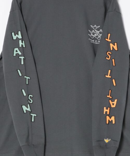 (What it isNt)ART BY MARKGONZALES(ワットイットイズント)の「【(What it isNt) ART BY MARK GONZALES/ワットイットイズント マークゴンザレス】バック&アームプリント リアルレイヤード ロングスリーブTシャツ 半袖T&ロンT 2点セット(Tシャツ/カットソー・メンズ・ブラック系その他/グレー系その他/パープル系その他2/グリーン系その他/グレー系その他2/ブラック系その他2・MEDIUM/X-LARGE/LARGE)」の17枚目の写真