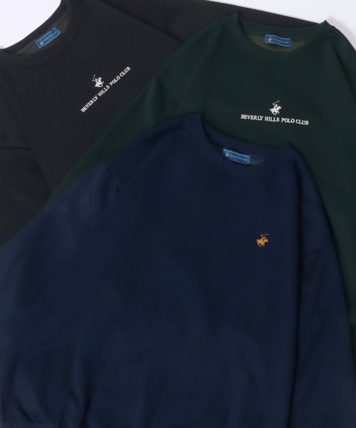 BEVERLY HILLS POLO CLUB(ビバリーヒルズポロクラブ)の「BEVERLY HILLS POLO CLUB/ビバリーヒルズポロクラブ オーバーサイズ 裏起毛 ワンポイント刺繍 トレーナー スウェット レディース メンズ(スウェット・レディース・アイボリー/スミクロ/ネイビー/ダークブラウン/グリーン・M/LL/L)」の5枚目の写真