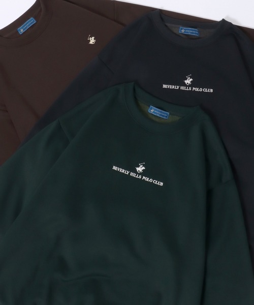 BEVERLY HILLS POLO CLUB(ビバリーヒルズポロクラブ)の「BEVERLY HILLS POLO CLUB/ビバリーヒルズポロクラブ オーバーサイズ 裏起毛 ワンポイント刺繍 トレーナー スウェット レディース メンズ(スウェット・レディース・アイボリー/スミクロ/ネイビー/ダークブラウン/グリーン・M/LL/L)」の4枚目の写真
