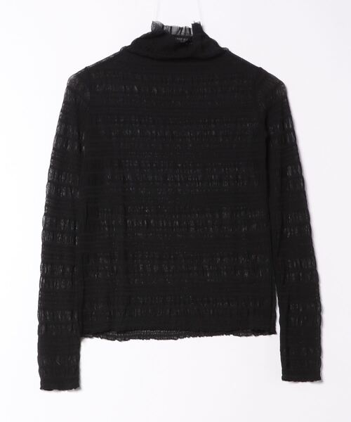 styiro(スタイロ)の「シアートップス ギャザーフリル ハイネック/長袖(Tシャツ/カットソー・レディース・グレー/ブラック/ピンク/パープル/アイボリー/ピンク系その他・FREE)」の9枚目の写真