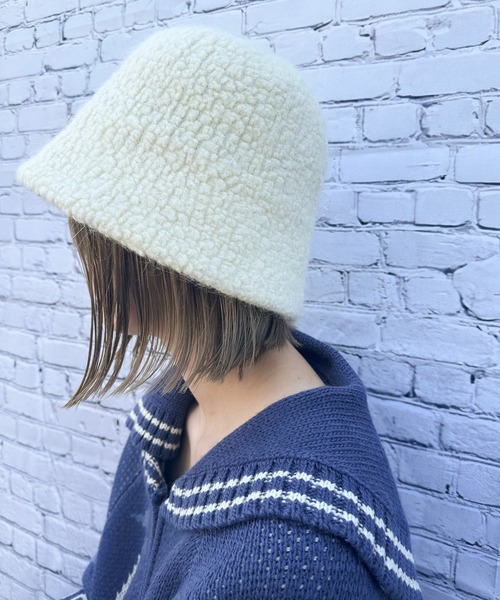 RUBY AND YOU（ルビーアンドユー）の「［select］ボアクローシュハット（ハット・レディース・アイボリー/ベージュ・FREE）」の6枚目の写真
