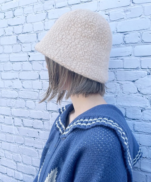 RUBY AND YOU（ルビーアンドユー）の「［select］ボアクローシュハット（ハット・レディース・アイボリー/ベージュ・FREE）」の8枚目の写真