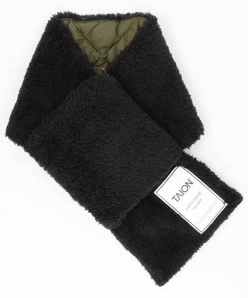 FREAK'S STORE(フリークスストア)の「TAION/タイオン 限定展開 CITY RV DOWN SCARF / シティ リバーシブル ダウンマフラー / TAION-R201CI(マフラー・メンズ・ブラック/オリーブ・フリ-)」の7枚目の写真