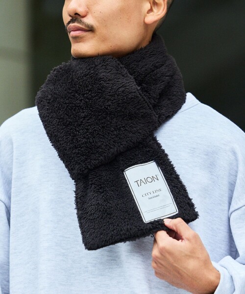 FREAK'S STORE(フリークスストア)の「TAION/タイオン 限定展開 CITY RV DOWN SCARF / シティ リバーシブル ダウンマフラー / TAION-R201CI(マフラー・メンズ・ブラック/オリーブ・フリ-)」の12枚目の写真