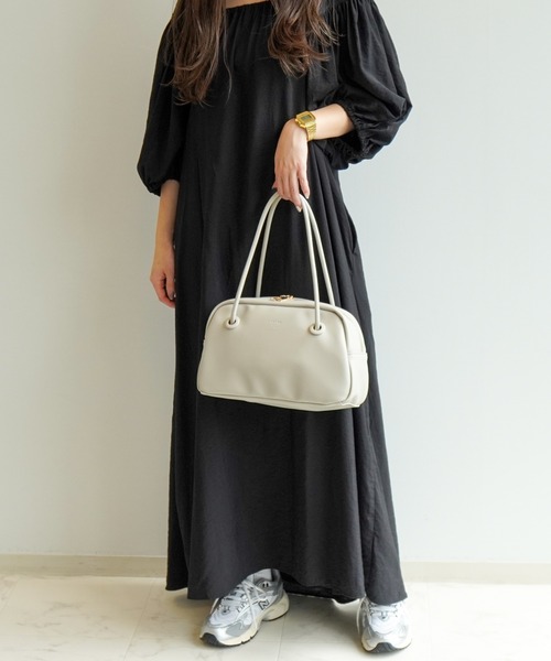 Jewelna Rose(ジュエルナローズ)の「JEWELNA by Jewelna Rose ミニボストンバッグ 11835(ハンドバッグ・レディース・ブラック/グレー系/ライトグレー・FREE)」の2枚目の写真