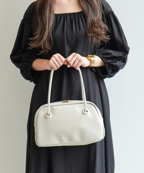 Jewelna Rose(ジュエルナローズ)の「JEWELNA by Jewelna Rose ミニボストンバッグ 11835(ハンドバッグ・レディース・ブラック/グレー系/ライトグレー・FREE)」の7枚目の写真