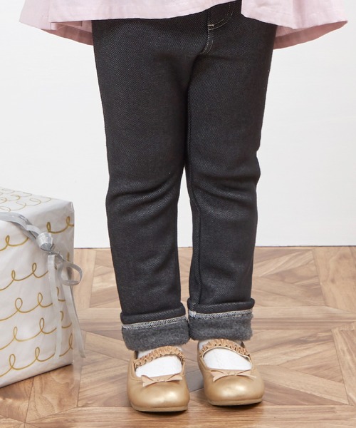 KP（ケーピー）の「デニムニット裏シャギーパンツ(100～160)（デニムパンツ・キッズ・ブラック/ダークネイビー・160cm/150cm/140cm/130cm/120cm/110cm/100cm）」の2枚目の写真