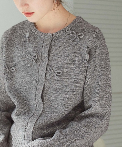 titivate（ティティベイト）の「ウールタッチリボン付きカーディガン