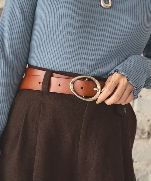 FREAK'S STORE（フリークスストア）の「オーバルバックルベルト/レザーベルト（ベルト・レディース・ブラック/ブラウン・ONE SIZE）」の5枚目の写真