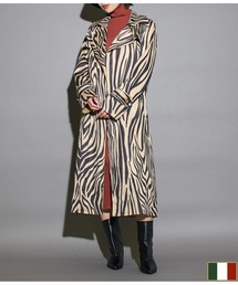 Settimissimo | ITALY スエードタッチ アニマルプリント トレンチコート ロング(トレンチコート)