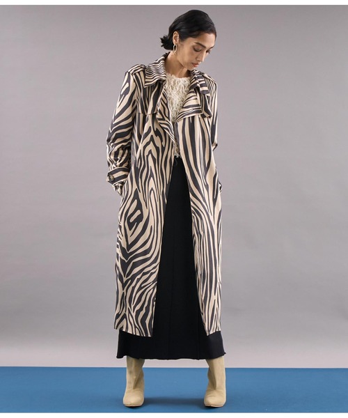 Settimissimo（セッティミッシモ）の「ITALY スエードタッチ アニマルプリント トレンチコート ロング（トレンチコート・レディース・ベージュ/キャメル・FREE）」の7枚目の写真