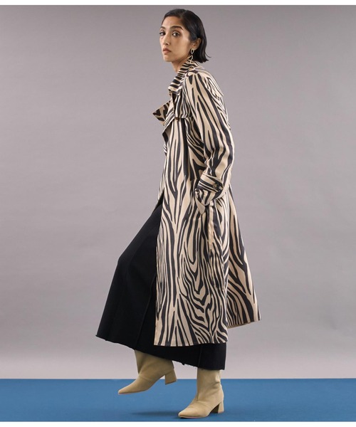 Settimissimo（セッティミッシモ）の「ITALY スエードタッチ アニマルプリント トレンチコート ロング（トレンチコート・レディース・ベージュ/キャメル・FREE）」の8枚目の写真