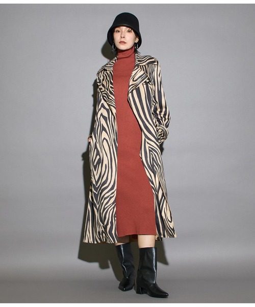 Settimissimo（セッティミッシモ）の「ITALY スエードタッチ アニマルプリント トレンチコート ロング（トレンチコート・レディース・ベージュ/キャメル・FREE）」の21枚目の写真